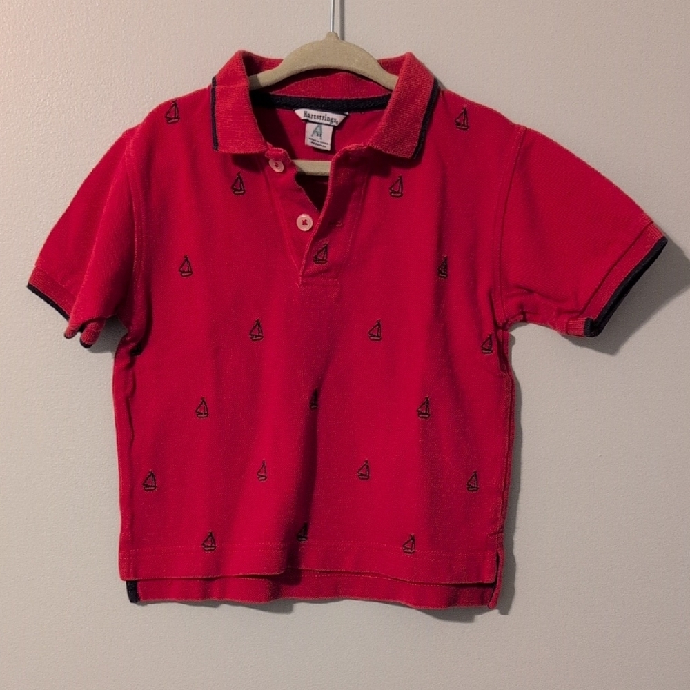 Hartstrings Red Polo Shirt with Embroidered Details